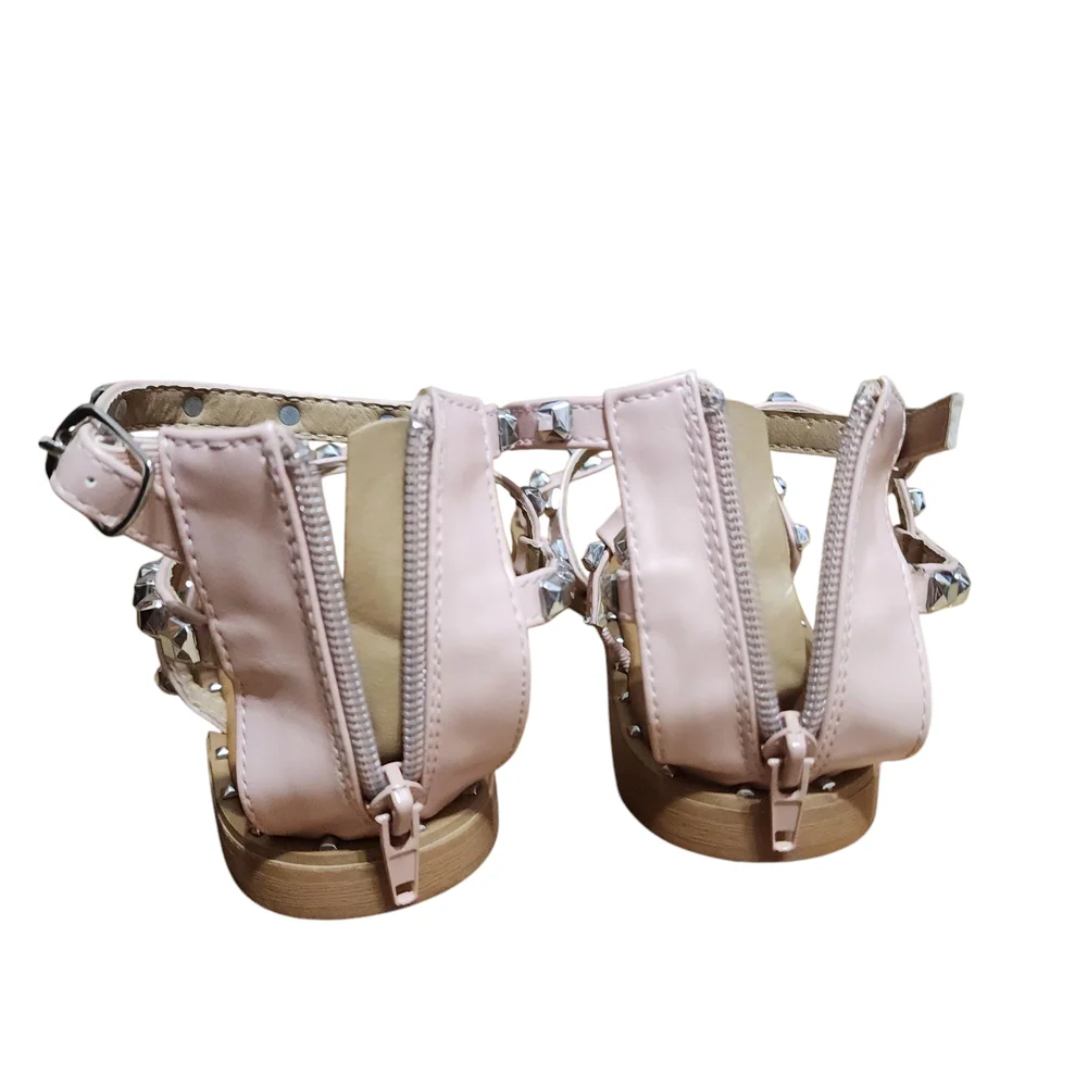 Tahari Cali Gladiator Shimmer Pink Studded Girls Sandals Size 2
